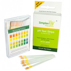 Simplex pH līmeņa testa strēmeles, 100 gab. (siekalām un urīnam)